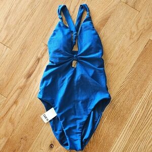 NWT! Bar III Like It or Knot One Piece Swimsuit Marine Blue Size Small